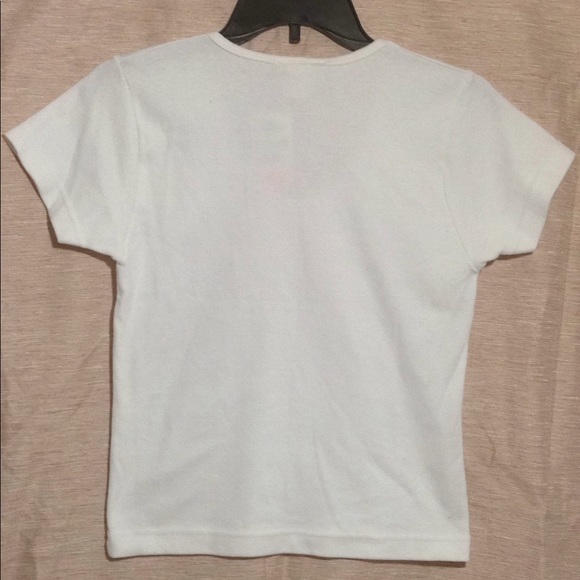 Jackie Surfwear Vneck white Tshirt Sz S - Picture 4 of 8